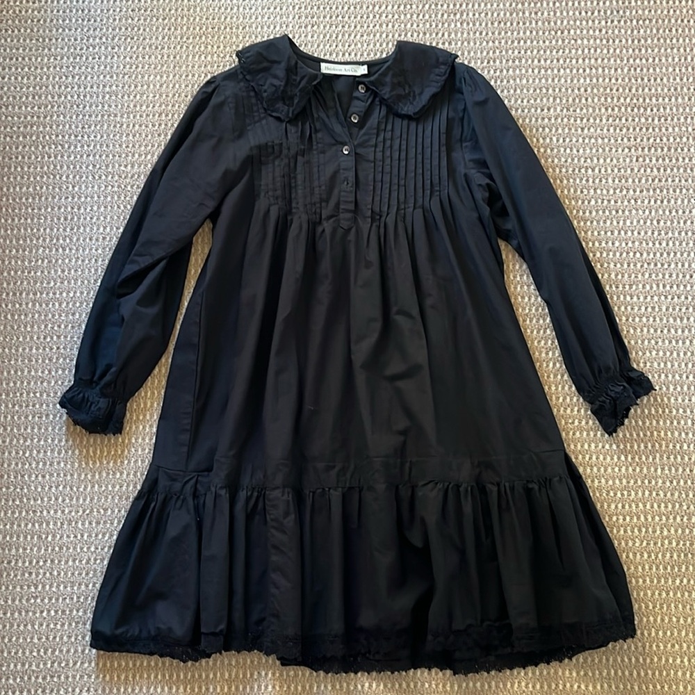 Black Ruffled Dress Nightgown
